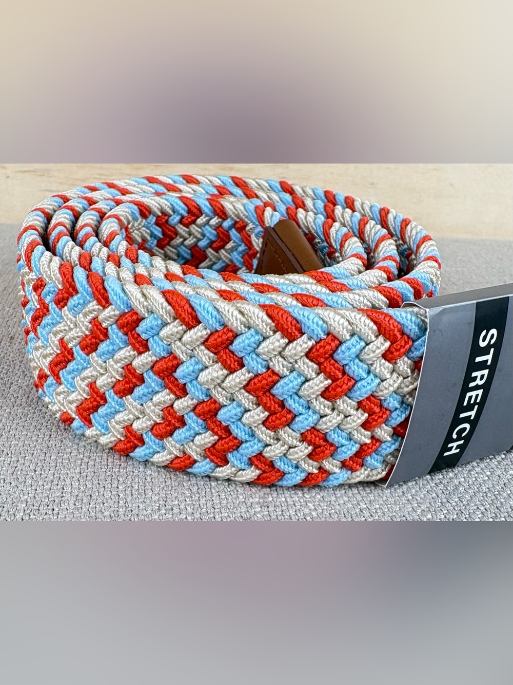 Callaway Golf Swing Tech Stretch Belt Braided Orange Blue Men Size L (38-40)